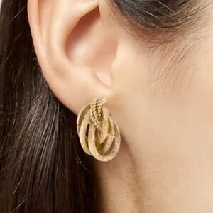 Dior Textured Gold Loop Knot Clip-On Earrings